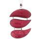 1 3/4" LONG TRIPLE RED CORAL 925 STERLING SILVER DROP pendant
