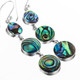 1 5/8" 925 Sterling Silver Paua Abalone Shell Drop Earrings