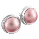 11/16" Pink Mabe Pearl 925 Sterling Silver Post Earrings