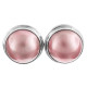 11/16" Pink Mabe Pearl 925 Sterling Silver Post Earrings