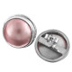 11/16" Pink Mabe Pearl 925 Sterling Silver Post Earrings