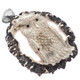 925 Silver Handcarved Owl Real Deer Burr Antler Sterling Pendant, 3"