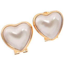 HEART PACIFIC OCEAN MABE PEARL GOLD PATED 925 STERLING SILVER OMEGA earrings