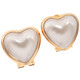 HEART PACIFIC OCEAN MABE PEARL GOLD PATED 925 STERLING SILVER OMEGA earrings