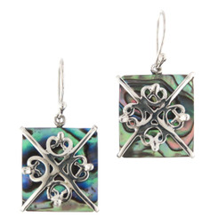 5/8" Genuine Paua Abalone Shell 925 Sterling Silver Earrings