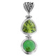 1 13/16" 13MM TRILLION PERIDOT BIWA FRESHWATER PEARL 925 STERLING SILVER pendant