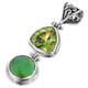 1 13/16" 13MM TRILLION PERIDOT BIWA FRESHWATER PEARL 925 STERLING SILVER pendant