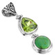 1 13/16" 13MM TRILLION PERIDOT BIWA FRESHWATER PEARL 925 STERLING SILVER pendant