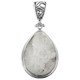 2" Teardrop Agate Druzy Drusy 925 Sterling Silver Pendant
