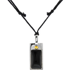 1 1/8" MENS SHELL RHODIUM AND GOLD PLATE ACCENT ON 925 STERLING SILVER pendant
