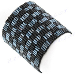 Bugle Beads 6 1/2" Hematite Black Bracelet