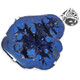 925 Silver Specimen Azurite Nodule Geode Druzy Sterling Pendant