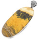 925 Silver Large Bumble Bee Jasper Designer Cab Sterling Pendant, 3 1/4"