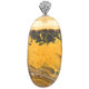 925 Silver Large Bumble Bee Jasper Designer Cab Sterling Pendant, 3 1/4"