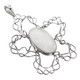 2 1/4" WHITE AGATE DRUZY DRUSY WIRE FILIGREE 925 STERLING SILVER pendant