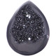 US-MADE 3/4" GUNMETAL BLACK TITANIUM PEAR DRUZY DRUSY 18X13MM cabochon