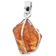 Genuine Zambia Specetite Garnet Rough 925 Sterling Silver Pendant, 1 1/4"
