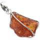 Genuine Zambia Specetite Garnet Rough 925 Sterling Silver Pendant, 1 3/8"
