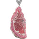 BOLD STATEMENT PIECE 4 3/8" RHODOCHROSITE STALACTITE SLICE 925 SILVER pendant
