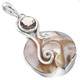 925 Silver Blister Freshwater Pearl Smokey Quartz Pendant, 2"