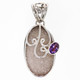 1 9/16" AGATE DRUZY DRUSY AMETHYST 925 STERLING SILVER pendant