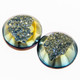 1/2" MATCHED PAIR TOP NOTCH TITANIUM DRUZY DRUSY 12x12MM 10.0CT cabochon