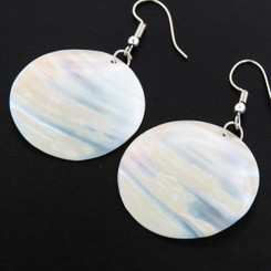 30MM 1 3/16" ROUND SOFT PEACH PINK NATURAL SHELL FASHION earrings