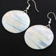 30MM 1 3/16" ROUND SOFT PEACH PINK NATURAL SHELL FASHION earrings