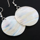 30MM 1 3/16" ROUND SOFT PEACH PINK NATURAL SHELL FASHION earrings