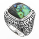Adorable Paua Abalone Shell 925 Sterling Silver Sz 6 Ring