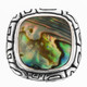 Adorable Paua Abalone Shell 925 Sterling Silver Sz 6 Ring