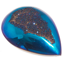US-MADE 1 1/8" COBALT BLUE TITANIUM  DRUZY DRUSY 30X20MM cabochon