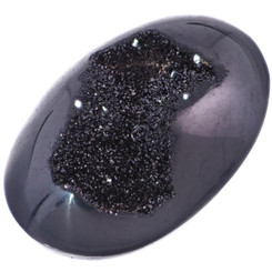 1 3/8 Oval Black Knight Titanium Druzy Cabochon