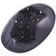 1 3/8 Oval Black Knight Titanium Druzy Cabochon
