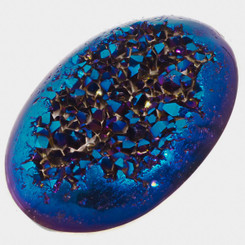 OVAL US-MADE 1 3/8" OVAL COBALT BLUE TITANIUM  DRUZY DRUSY 35X25MM cabochon