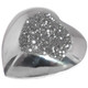 Us-made Heart Silver Mist Titanium Druzy Drusy Cab Cabochon, 3/4"