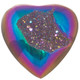 Heart Rainbow Titanium Agate Druzy Drusy 20x20mm Cabochon US Made, 3/4"