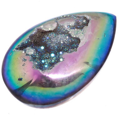 US-MADE 1 3/4" OPAL BOTRYOIDAL TITANIUM  DRUZY DRUSY 45x30MM 90.0CT cabochon