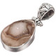 1" DAINTY NATURAL TEARDROP AGATE DRUZY DRUSY PEAR 925 STERLING SILVER pendant