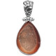 1" DAINTY NATURAL TEARDROP AGATE DRUZY DRUSY PEAR 925 STERLING SILVER pendant
