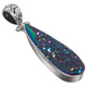 1 5/8" WINDOW TITANIUM GREEN RAINBOW AGATE DRUZY 925 STERLING SILVER pendant