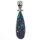 1 5/8" WINDOW TITANIUM GREEN RAINBOW AGATE DRUZY 925 STERLING SILVER pendant