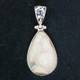 925 Silver Teardrop Druzy Drusy Sterling Pendant, 1 5/16"