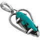 1 1/4" Turquoise 925 Sterling Silver Pendant