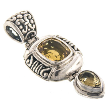 2" Exquisite 7ct Lemon Quartz 925 Sterling Silver Pendant