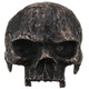 Mens Masonic Large Half Skull Dark 925 Silver Biker Ring, 1 1/8"