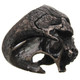 Mens Masonic Large Half Skull Dark 925 Silver Biker Ring, 1 1/8"