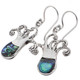 1" ADORABLE OCEAN ANIMAL SQUID OCTOPUS PAUA ABALONE SHELL 925 SILVER earrings