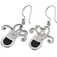 1" ADORABLE OCEAN ANIMAL SQUID OCTOPUS PAUA ABALONE SHELL 925 SILVER earrings