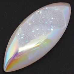 US-MADE 1 5/8" OPAL TITANIUM  DRUZY DRUSY 40x15MM 28.5CT cabochon